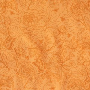 Mustard Beetle for Birch Fabrics, Bountiful, Peonies Tonal Peach